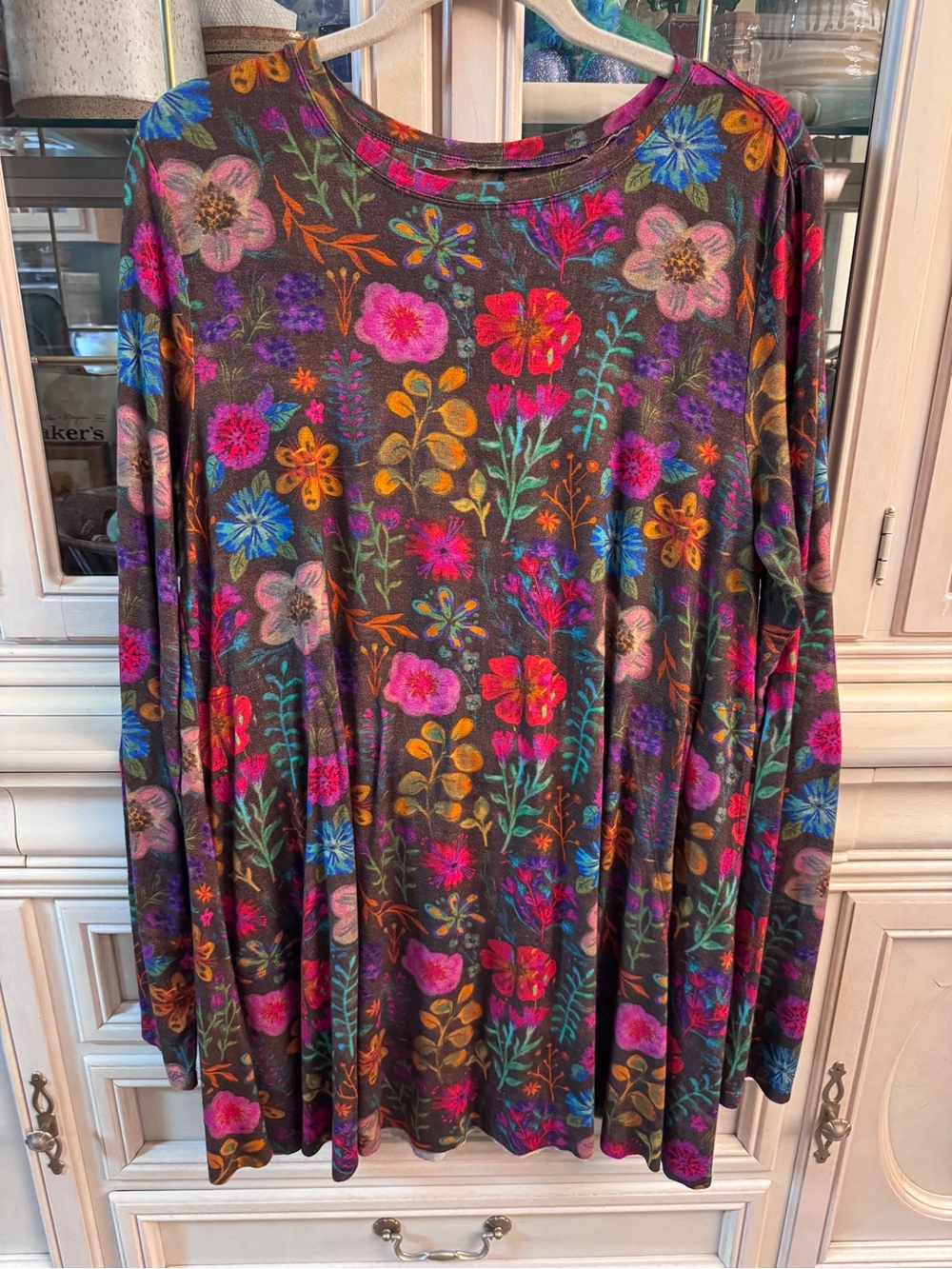 NATURAL LIFE Bright and Happy Floral Mini Dress with Multicolor Blooms